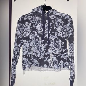 Floral crop top hoodie